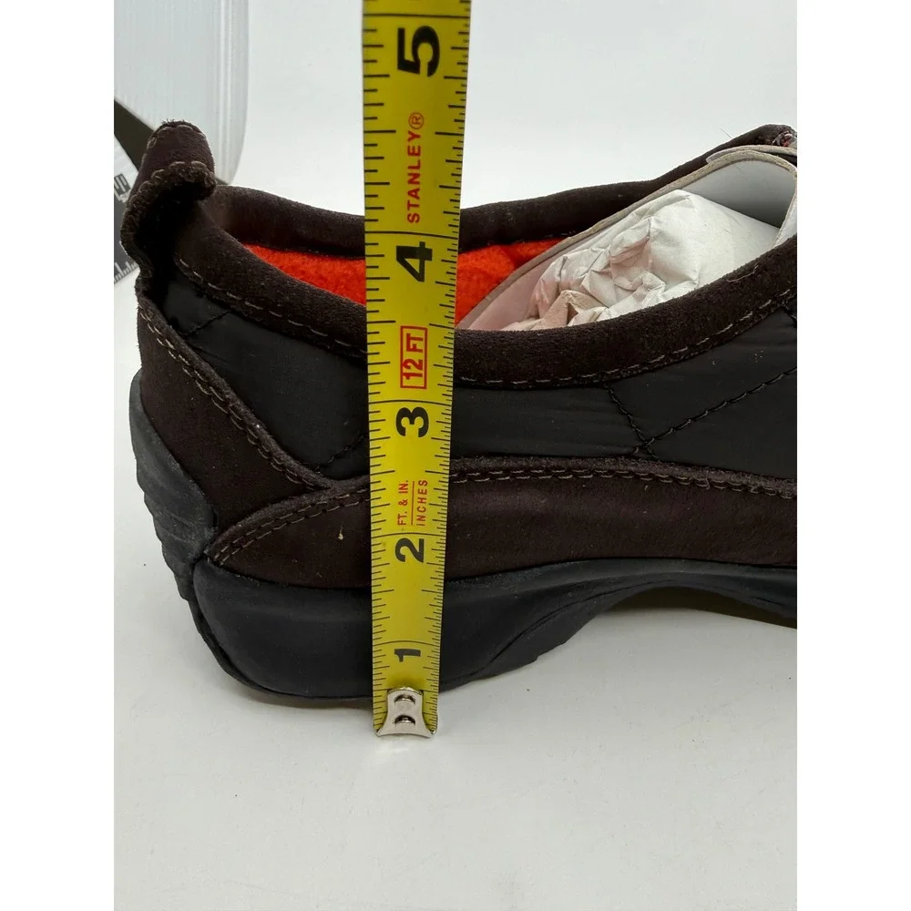 Lands End Weatherfield Shoes Womens 8.5 Rich Brown Quilted Primaloft Zip 86524
